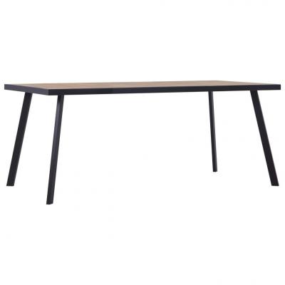 Emaga vidaxl stół jadalniany, jasne drewno i czerń, 200x100x75 cm, mdf