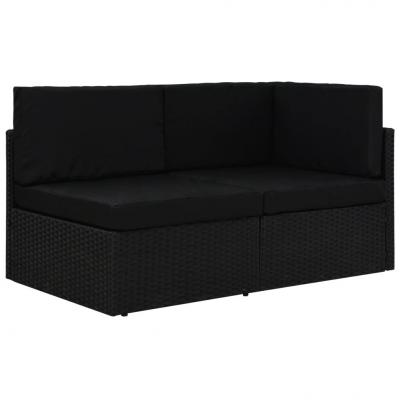 Emaga vidaxl sofa modułowa 2-osobowa, rattan pe, czarna