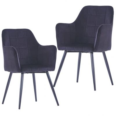 Emaga vidaxl krzesła stołowe, 2 szt., czarne, aksamitne