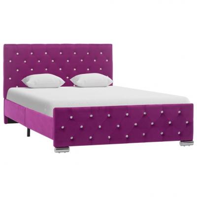Emaga vidaxl rama łóżka, fioletowa, tapicerowana tkaniną, 120 x 200 cm