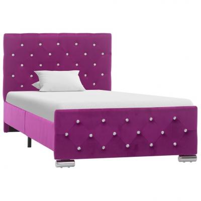 Emaga vidaxl rama łóżka, fioletowa, tapicerowana tkaniną, 90 x 200 cm