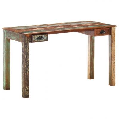 Emaga vidaxl biurko, 130x55x76 cm, lite drewno z odzysku