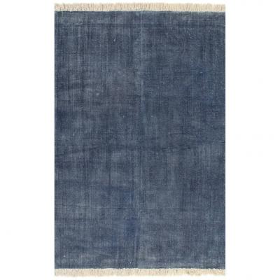 Emaga vidaxl dywan typu kilim, bawełna, 120 x 180 cm, niebieski