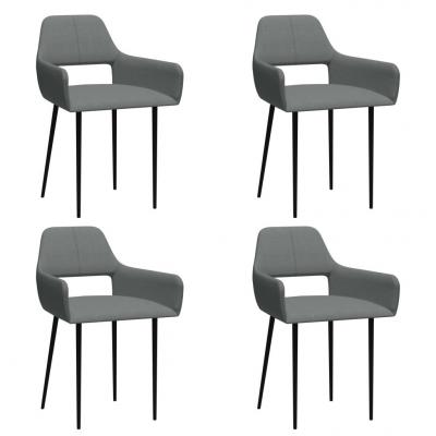 Emaga vidaxl krzesła stołowe, 4 szt., jasnoszare, tapicerowane tkaniną