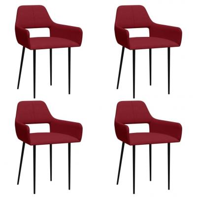 Emaga vidaxl krzesła stołowe, 4 szt., winna czerwień, tapicerowane tkaniną