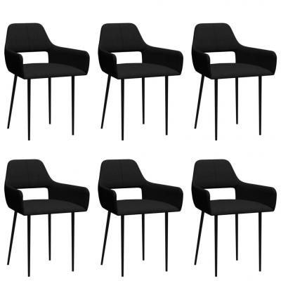 Emaga vidaxl krzesła stołowe, 6 szt., czarne, tapicerowane tkaniną