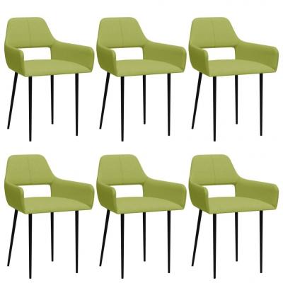Emaga vidaxl krzesła stołowe, 6 szt., zielone, tapicerowane tkaniną