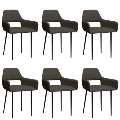 Emaga vidaxl krzesła stołowe, 6 szt., taupe, tapicerowane tkaniną