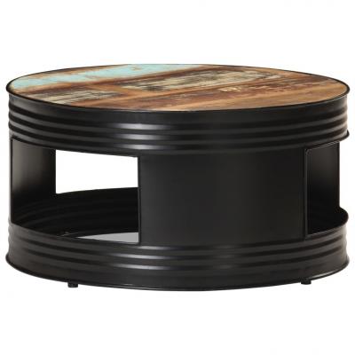 Emaga vidaxl stolik kawowy, czarny, 68x68x36 cm, lite drewno z odzysku
