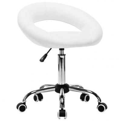Emaga vidaxl krzesło kosmetyczne, obrotowe, sztuczna skóra, białe