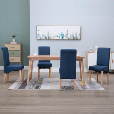 Emaga vidaxl krzesła stołowe, 4 szt., niebieskie, tapicerowane tkaniną