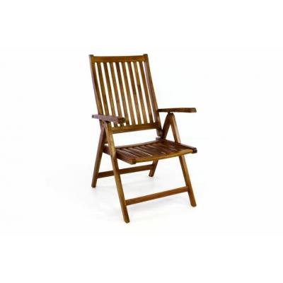 Emaga krzesło ogrodowe z drewna akacjowego, 5 regulacji oparcia
