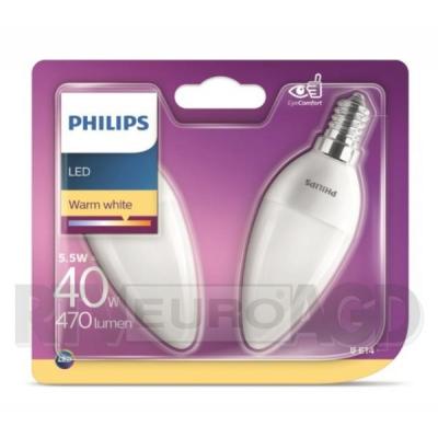 Philips LED Świeczka 5,5 W (40 W) E14 2 szt.