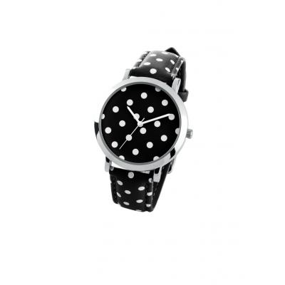 Zegarek na rękę bonprix czarno-biały w kropki