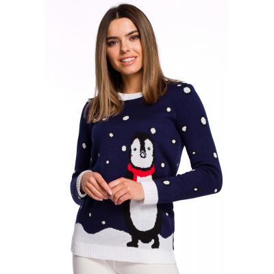 Świąteczny sweterek z pingwinem