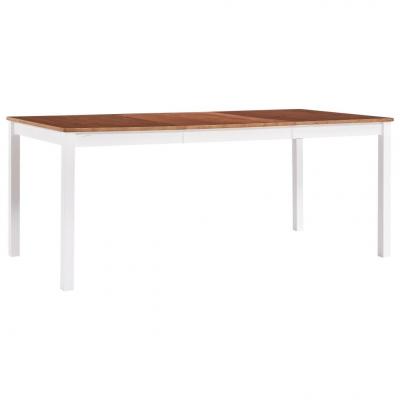 Emaga vidaxl stół do jadalni, biało-brązowy, 180x90x73 cm, drewno sosnowe