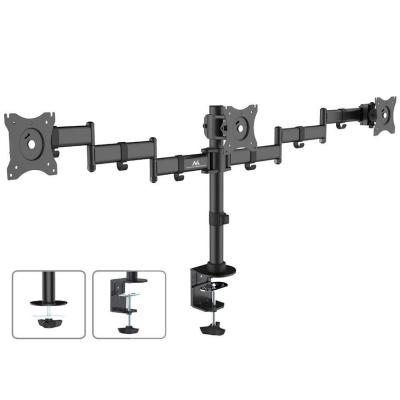 Emaga uchwyt biurkowy na 3 monitory lcd podwójne ramiona maclean mc-691 13"-27" 8kg, vesa 75x75 oraz 100x100