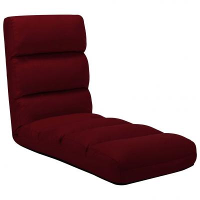 Emaga vidaxl składane krzesło podłogowe, winna czerwień, sztuczna skóra