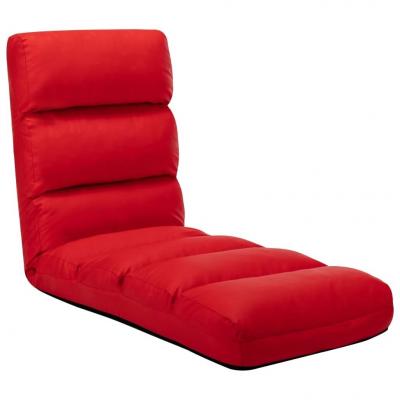Emaga vidaxl składane krzesło podłogowe, czerwone, sztuczna skóra