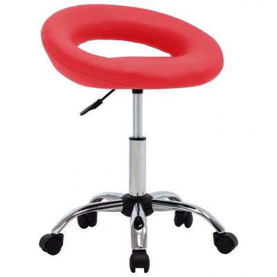 Emaga vidaxl krzesło robocze na kółkach, czerwone, sztuczna skóra