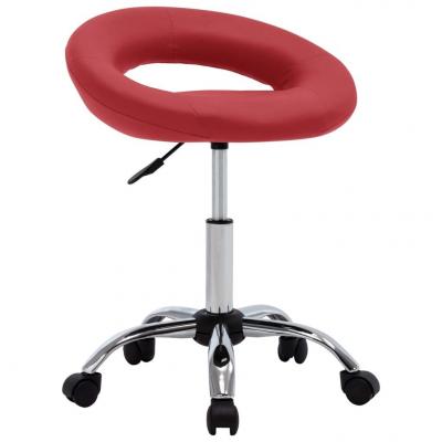 Emaga vidaxl krzesło robocze na kółkach, winna czerwień, sztuczna skóra