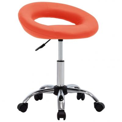 Emaga vidaxl krzesło robocze na kółkach, pomarańczowe, sztuczna skóra
