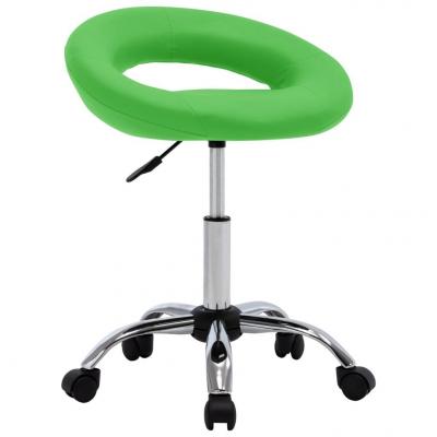 Emaga vidaxl krzesło robocze na kółkach, zielone, sztuczna skóra