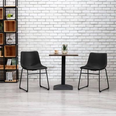 Emaga vidaxl krzesło stołowe, czarne, sztuczna skóra
