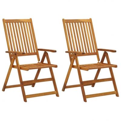 Emaga vidaxl rozkładane krzesła ogrodowe, 2 szt., lite drewno akacjowe