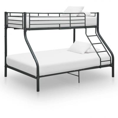 Emaga vidaxl rama łóżka piętrowego, czarna, metalowa, 140x200 cm/90x200 cm