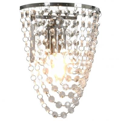 Emaga vidaxl lampa ścienna z kryształkami i koralikami, srebrna, owalna, e14