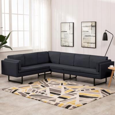 Emaga vidaxl sofa narożna, ciemnoszara, tapicerowana tkaniną