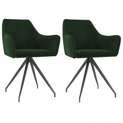 Emaga vidaxl krzesła stołowe, 2 szt., ciemnozielone, obite aksamitem