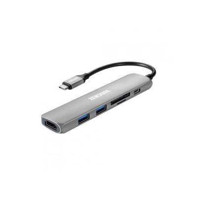 Hub 6w1 USB-C szary