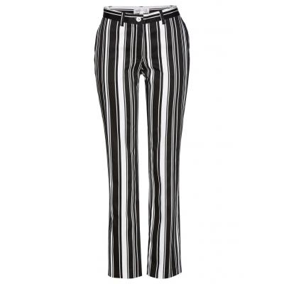 Spodnie ze stretchem bonprix czarno-biały w paski