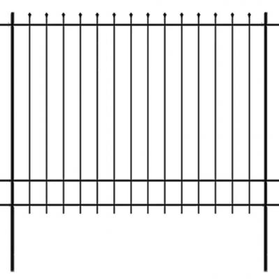 Emaga vidaxl ogrodzenie palisadowe z grotami, stal, 600x175 cm, czarne