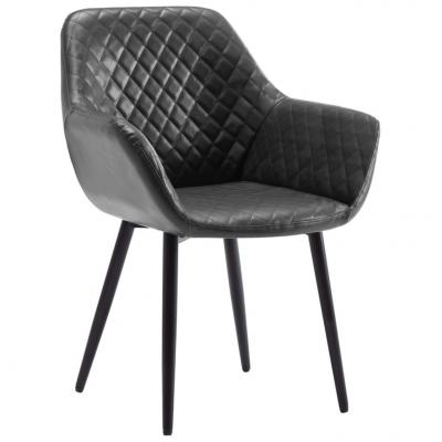 Emaga vidaxl krzesło stołowe, szare, sztuczna skóra