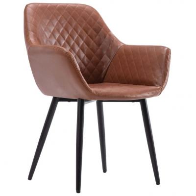 Emaga vidaxl krzesło stołowe, jasnobrązowe, sztuczna skóra