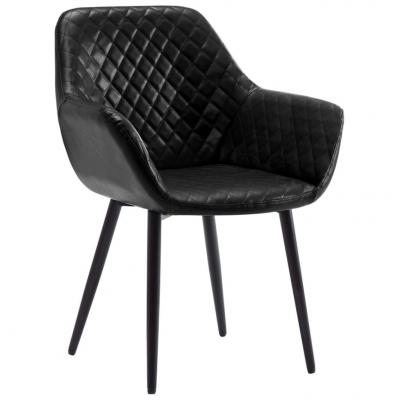 Emaga vidaxl krzesło stołowe, czarne, sztuczna skóra