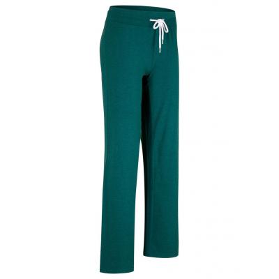 Spodnie z dżerseju z szerokimi nogawkami, długie, level 1 bonprix głęboki zielony melanż