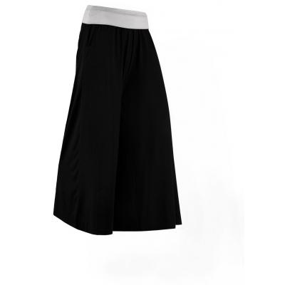 Spodnie shirtowe culotte, dł. do łydki, level 1 bonprix czarny - matowy srebrny