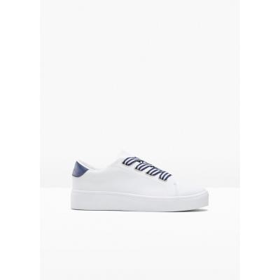 Sneakersy bonprix biało-niebieski