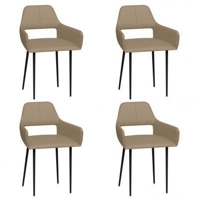 Emaga vidaxl krzesła stołowe, 4 szt., cappuccino, sztuczna skóra