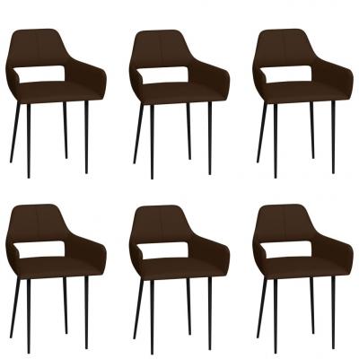 Emaga vidaxl krzesła stołowe, 6 szt., brązowe, sztuczna skóra