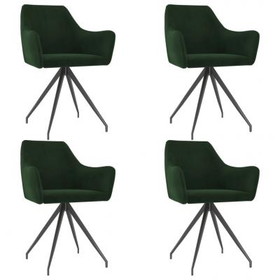 Emaga vidaxl krzesła stołowe, 4 szt., ciemnozielone, aksamitne