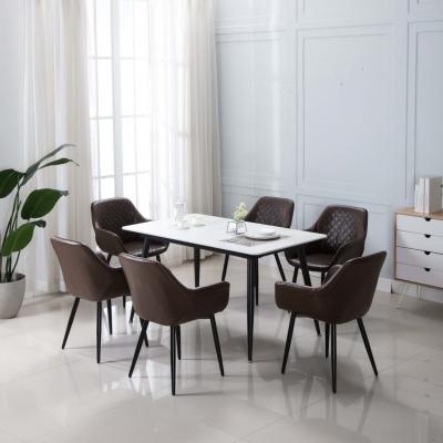 Emaga vidaxl krzesła stołowe, 6 szt., ciemnobrązowe, sztuczna skóra