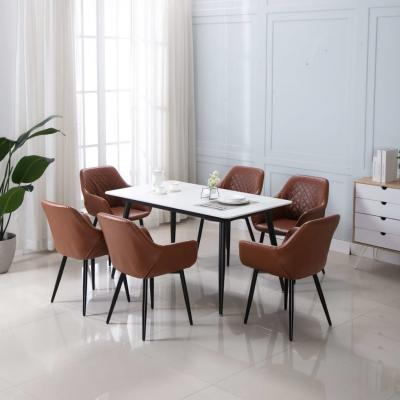 Emaga vidaxl krzesła stołowe, 6 szt., jasnobrązowe, sztuczna skóra