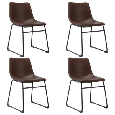 Emaga vidaxl krzesła stołowe, 4 szt., jasnobrązowe, sztuczna skóra
