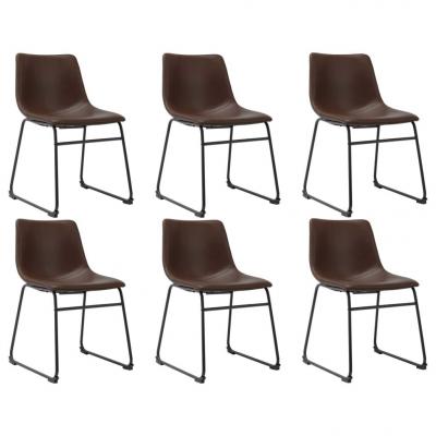 Emaga vidaxl krzesła stołowe, 6 szt., jasnobrązowe, sztuczna skóra