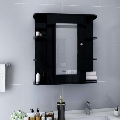 Emaga vidaxl szafka łazienkowa z lustrem, czarna, 66x17x63 cm, mdf